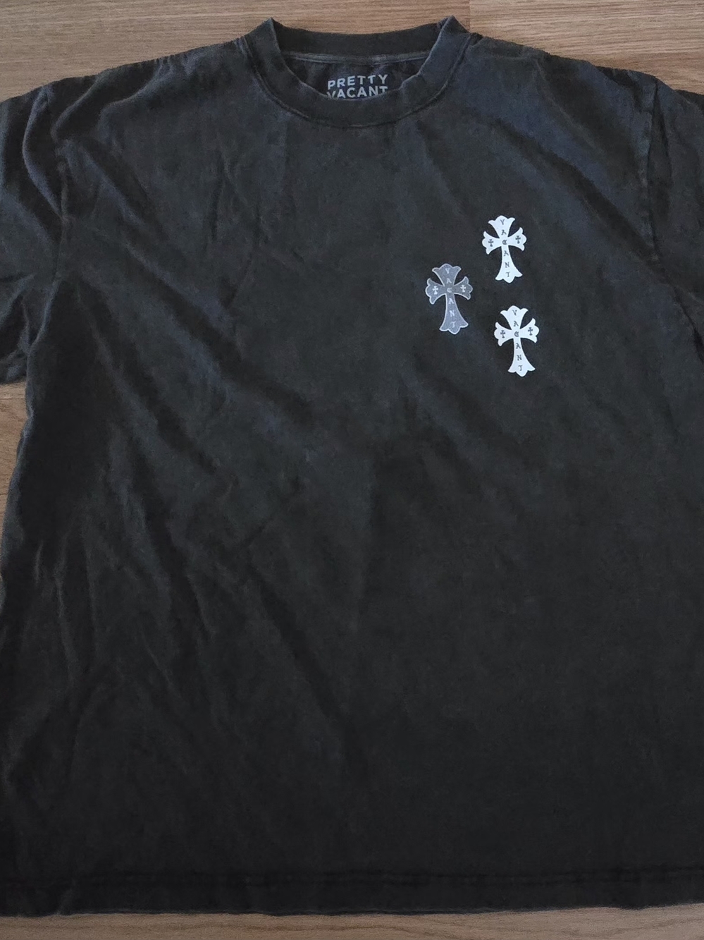 Black Short-Sleeve Tee with Cross Trio Graphic